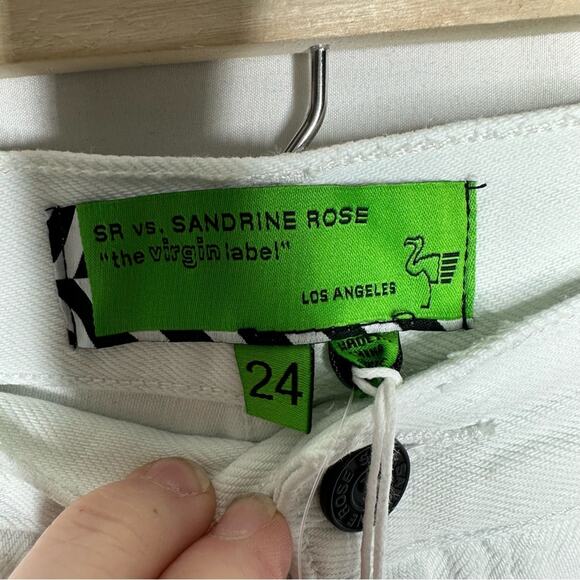 SANDRINE ROSE White Raw Hem Short Shorts NWT in Size 24 - Picture 3 of 8